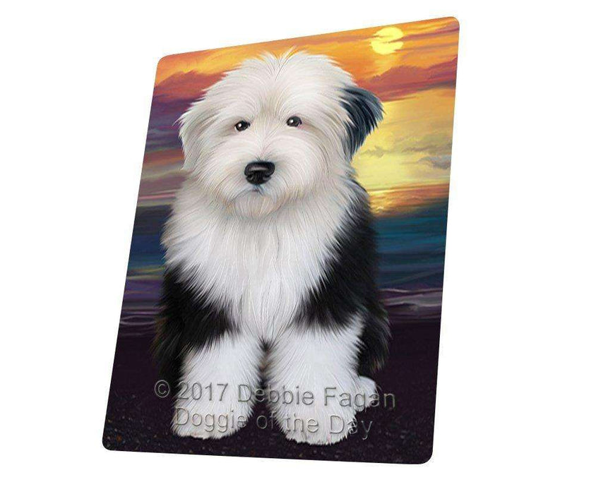 Old English Sheepdog Dog Tempered Cutting Board CB153