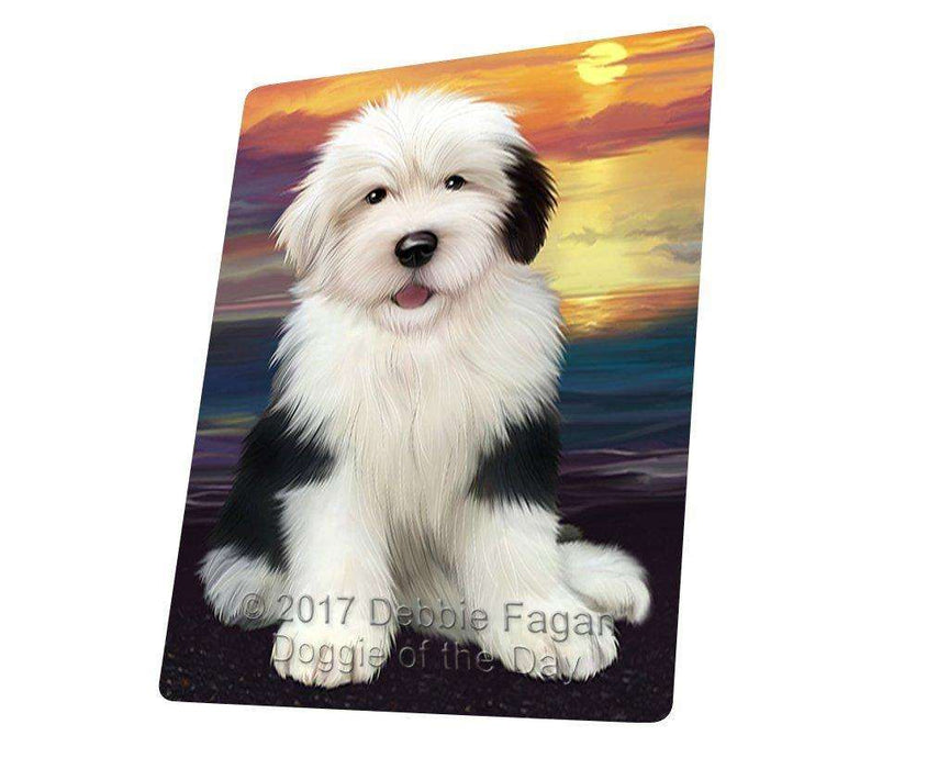 Old English Sheepdog Dog Tempered Cutting Board CB154