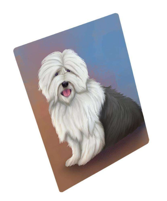 Old English Sheepdog Dog Tempered Cutting Board