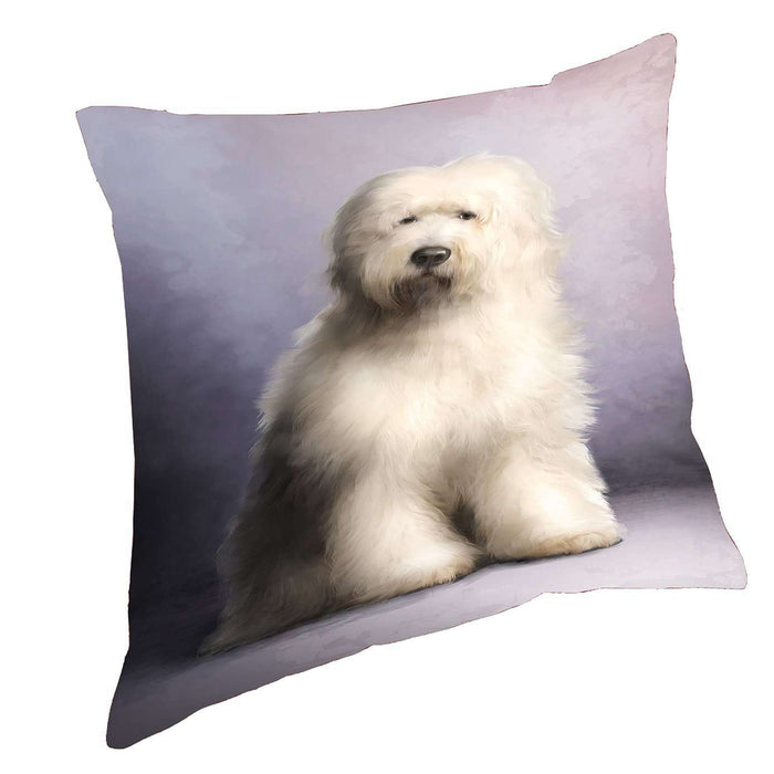 Old English Sheepdog Dog Throw Pillow