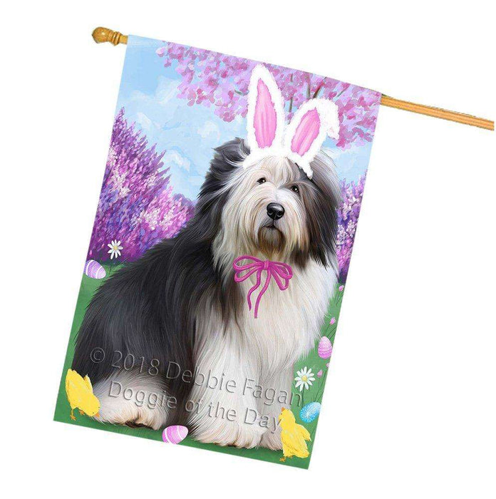 Old English Sheepdog Easter Holiday House Flag FLG49290