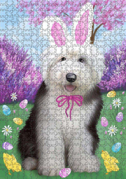 Old English Sheepdog Easter Holiday Puzzle with Photo Tin PUZL51525