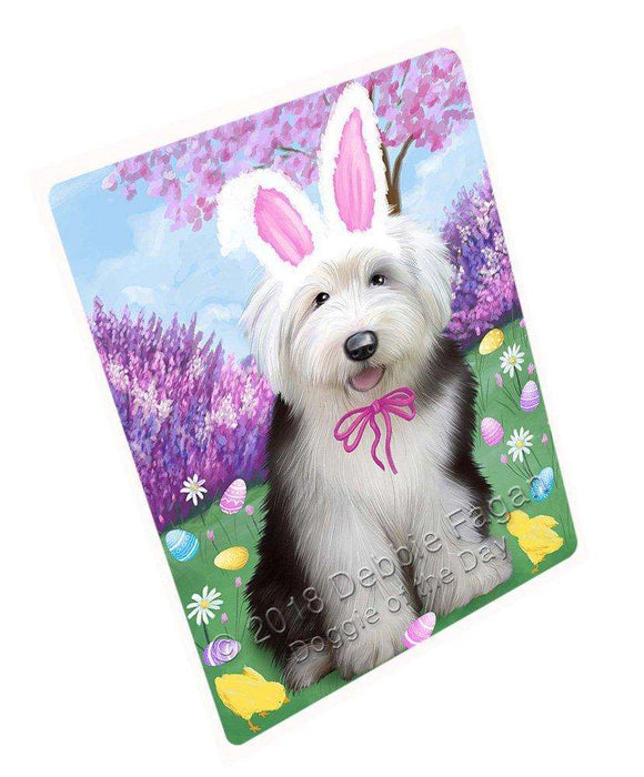 Old English Sheepdog Easter Holiday Tempered Cutting Board C51849