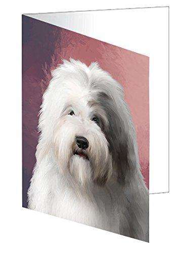 Old English Sheepdog Handmade Artwork Assorted Pets Greeting Cards and Note Cards with Envelopes for All Occasions and Holiday Seasons GCD48012