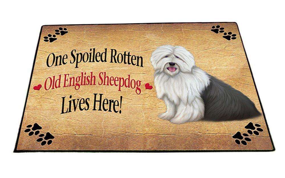 Old English Sheepdog Spoiled Rotten Dog Indoor/Outdoor Floormat