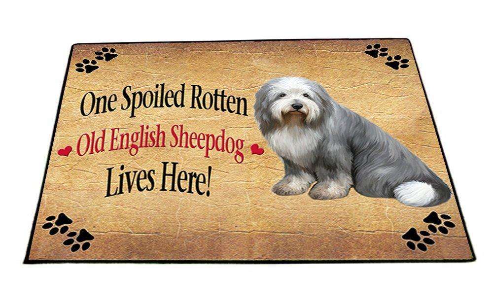 Old English Sheepdog Spoiled Rotten Dog Indoor/Outdoor Floormat