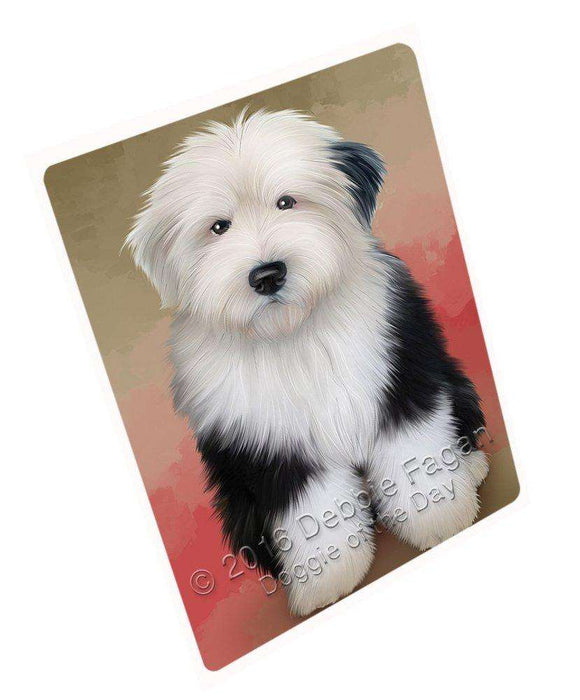 Old English Sheepdogs Dog Tempered Cutting Board