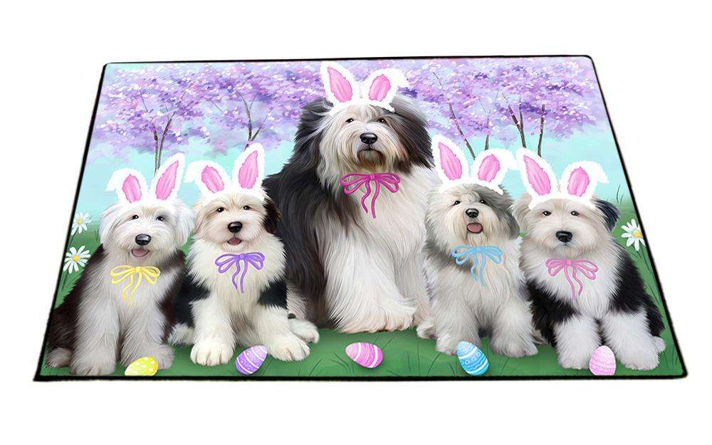 Old English Sheepdogs Easter Holiday Floormat FLMS49614