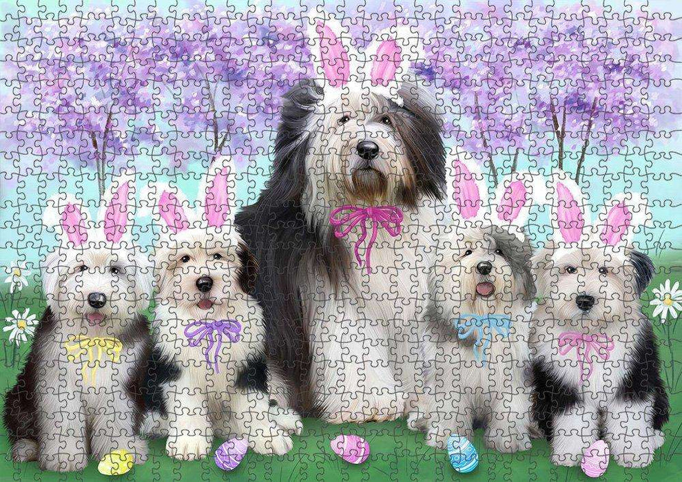 Old English Sheepdogs Easter Holiday Puzzle with Photo Tin PUZL51522