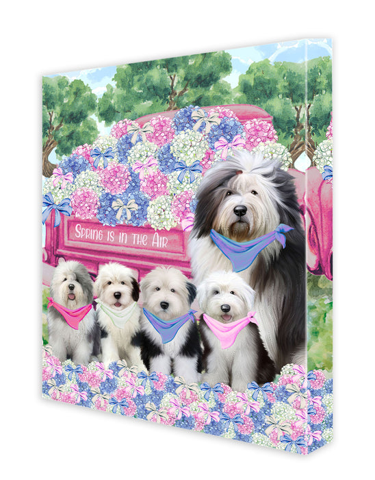 Old English Sheepdog Canvas: Explore a Variety of Designs, Custom, Digital Art Wall Painting, Personalized, Ready to Hang Halloween Room Decor, Pet Gift for Dog Lovers