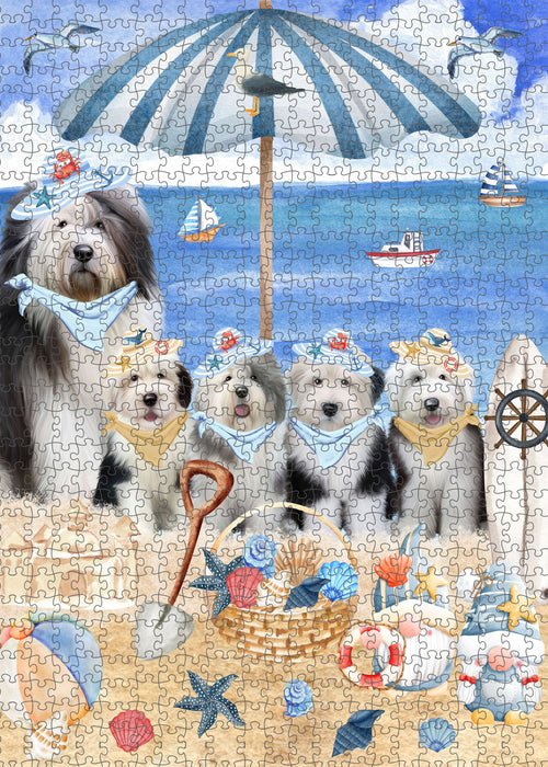 Old English Sheepdog Jigsaw Puzzle: Interlocking Puzzles Games for Adult, Explore a Variety of Custom Designs, Personalized, Pet and Dog Lovers Gift
