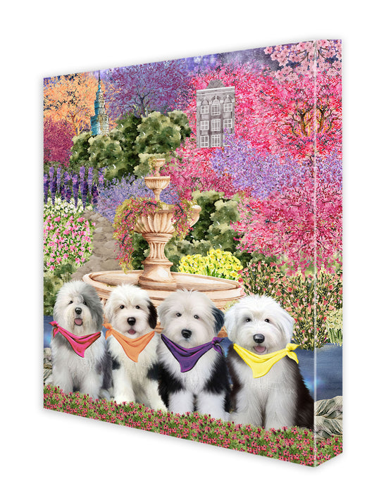 Old English Sheepdog Wall Art Canvas, Explore a Variety of Designs, Custom Digital Painting, Personalized, Ready to Hang Room Decor, Dog Gift for Pet Lovers