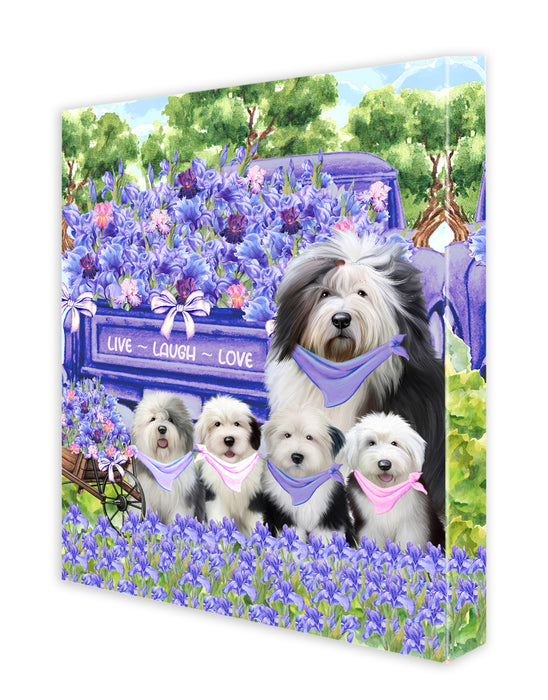 Old English Sheepdog Canvas: Explore a Variety of Designs, Personalized, Digital Art Wall Painting, Custom, Ready to Hang Room Decor, Dog Gift for Pet Lovers
