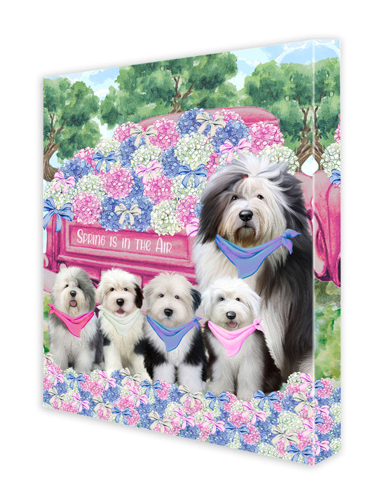 Old English Sheepdog Canvas: Explore a Variety of Designs, Digital Art Wall Painting, Personalized, Custom, Ready to Hang Room Decoration, Gift for Pet & Dog Lovers