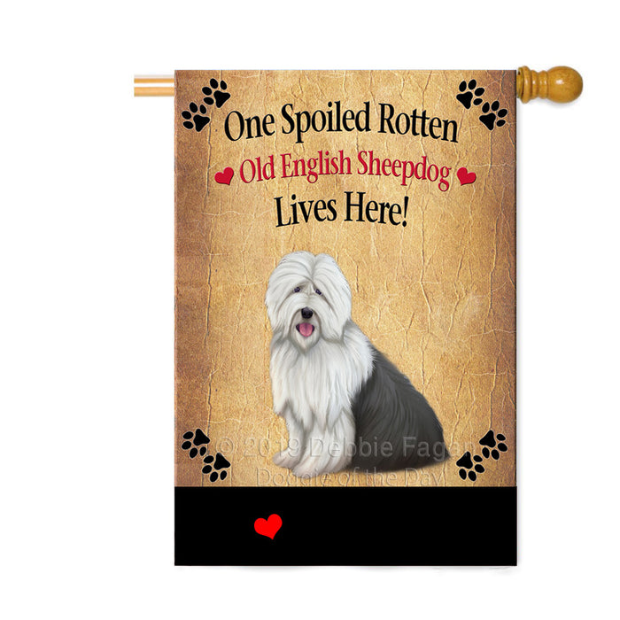 Personalized Spoiled Rotten Old English Sheepdog Custom House Flag FLG-DOTD-A63267