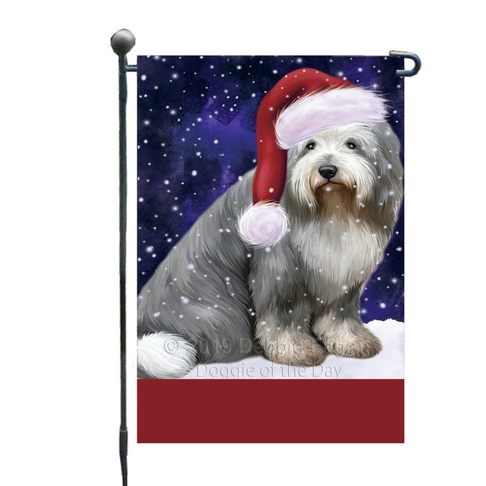 Personalized Let It Snow Happy Holidays Old English Sheepdog Custom Garden Flags GFLG-DOTD-A62373
