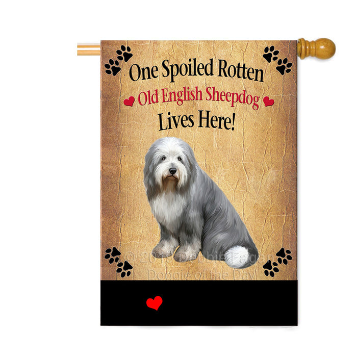 Personalized Spoiled Rotten Old English Sheepdog Custom House Flag FLG-DOTD-A63266