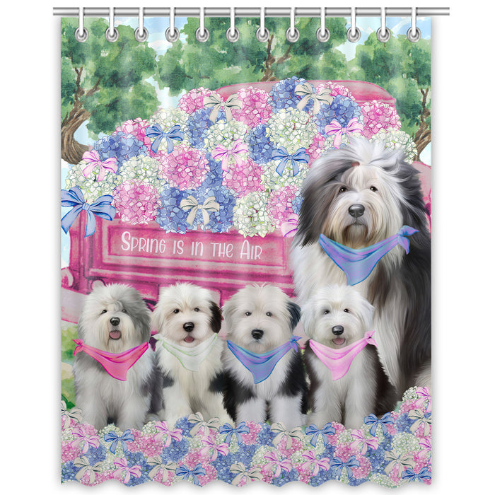 Old English Sheepdog Shower Curtain, Personalized Bathtub Curtains for Bathroom Decor with Hooks, Explore a Variety of Designs, Custom, Pet Gift for Dog Lovers