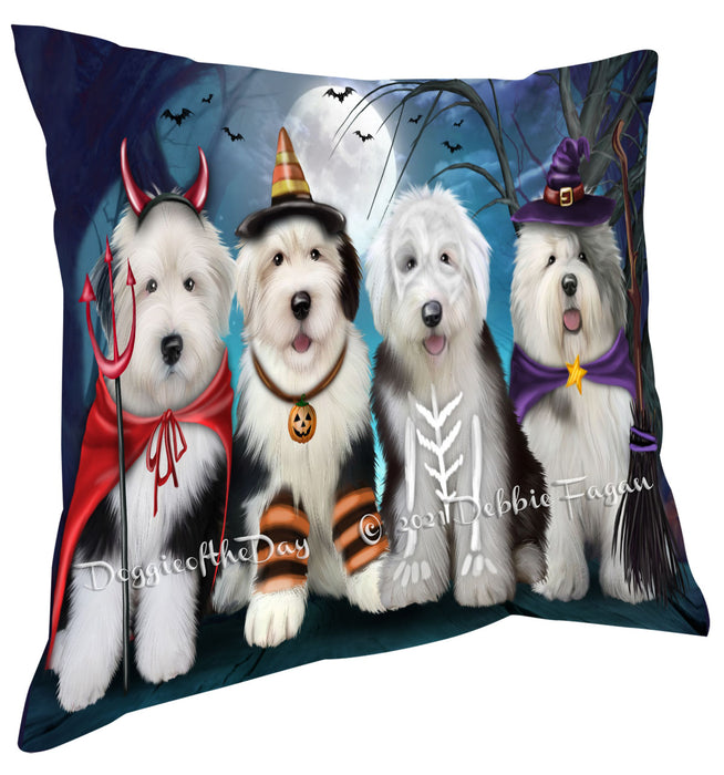 Happy Halloween Trick or Treat Old English Sheepdogs Pillow with Top Quality High-Resolution Images - Ultra Soft Pet Pillows for Sleeping - Reversible & Comfort - Ideal Gift for Dog Lover - Cushion for Sofa Couch Bed - 100% Polyester, PILA88546