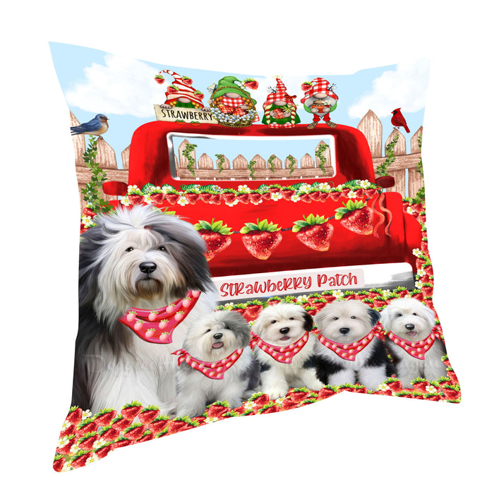 Old English Sheepdog Throw Pillow: Explore a Variety of Designs, Custom, Cushion Pillows for Sofa Couch Bed, Personalized, Dog Lover's Gifts
