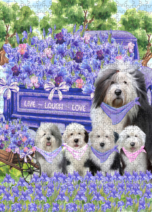Old English Sheepdog Jigsaw Puzzle, Interlocking Puzzles Games for Adult, Explore a Variety of Designs, Personalized, Custom, Gift for Pet and Dog Lovers