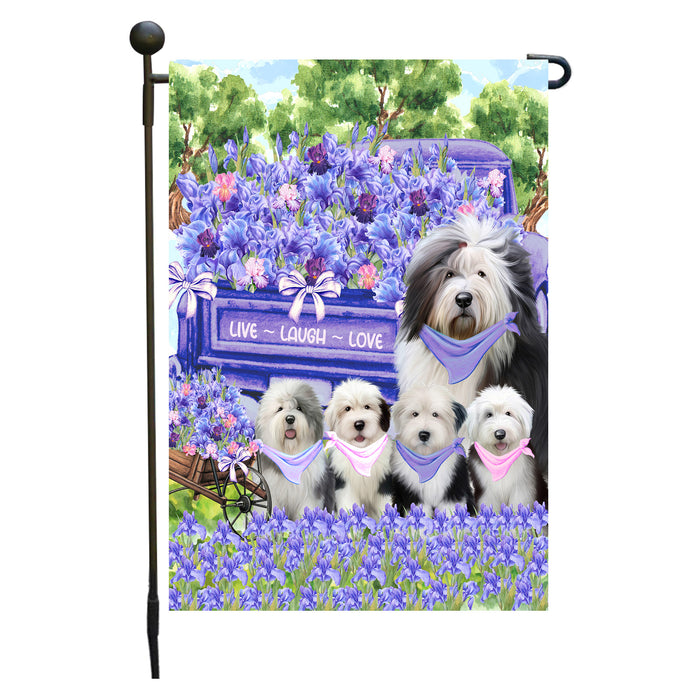 Old English Sheepdogs Garden Flag for Dog and Pet Lovers, Explore a Variety of Designs, Custom, Personalized, Weather Resistant, Double-Sided, Outdoor Garden Yard Decoration