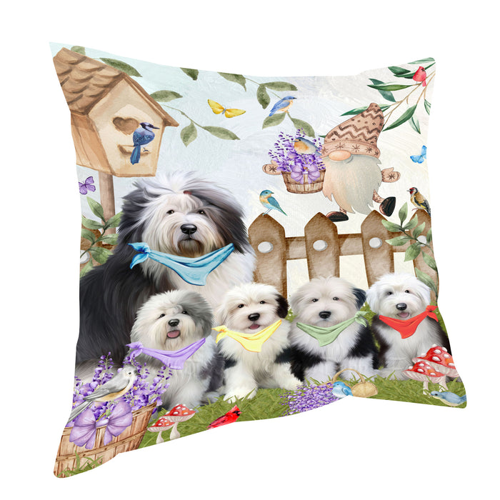 Old English Sheepdog Pillow: Explore a Variety of Designs, Custom, Personalized, Pet Cushion for Sofa Couch Bed, Halloween Gift for Dog Lovers
