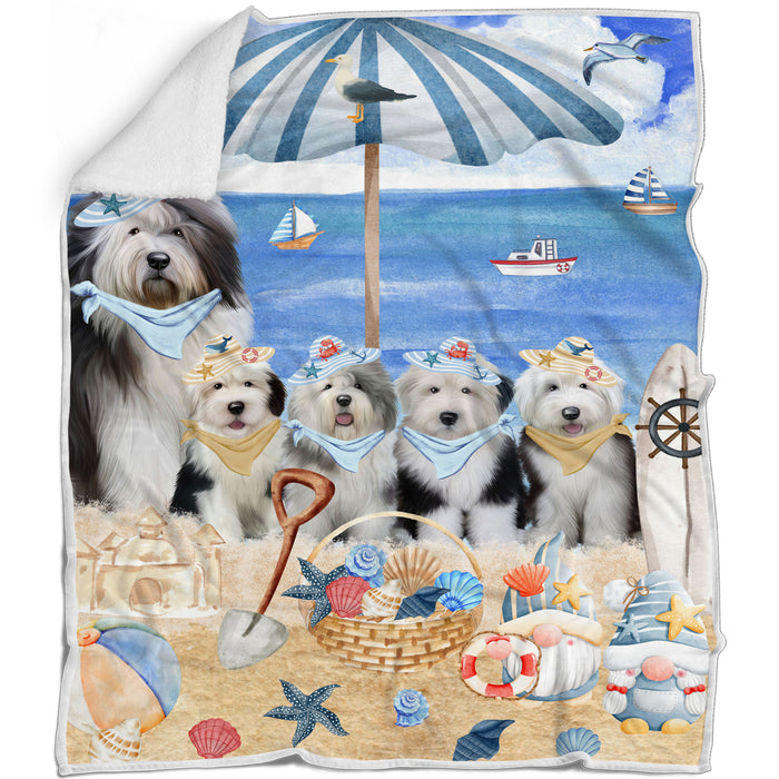 Old English Sheepdog Blanket: Explore a Variety of Custom Designs, Bed Cozy Woven, Fleece and Sherpa, Personalized Dog Gift for Pet Lovers