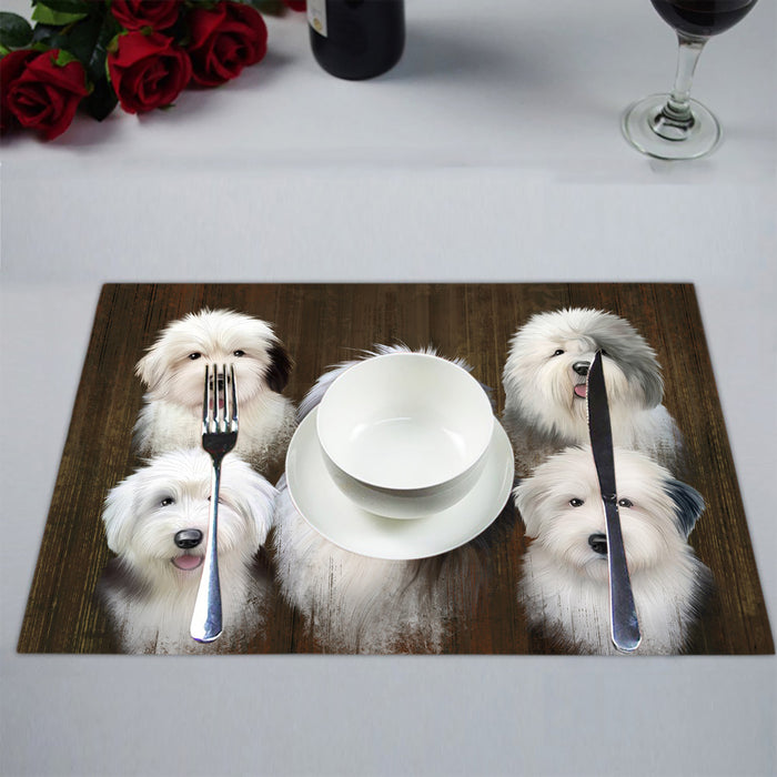 Rustic Old English Sheepdogs Placemat
