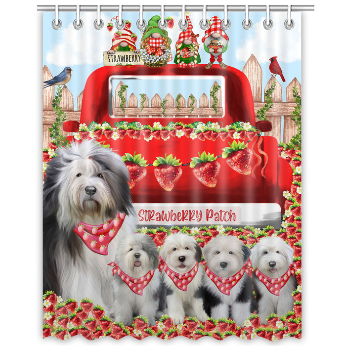 Old English Sheepdog Shower Curtain, Explore a Variety of Personalized Designs, Custom, Waterproof Bathtub Curtains with Hooks for Bathroom, Dog Gift for Pet Lovers