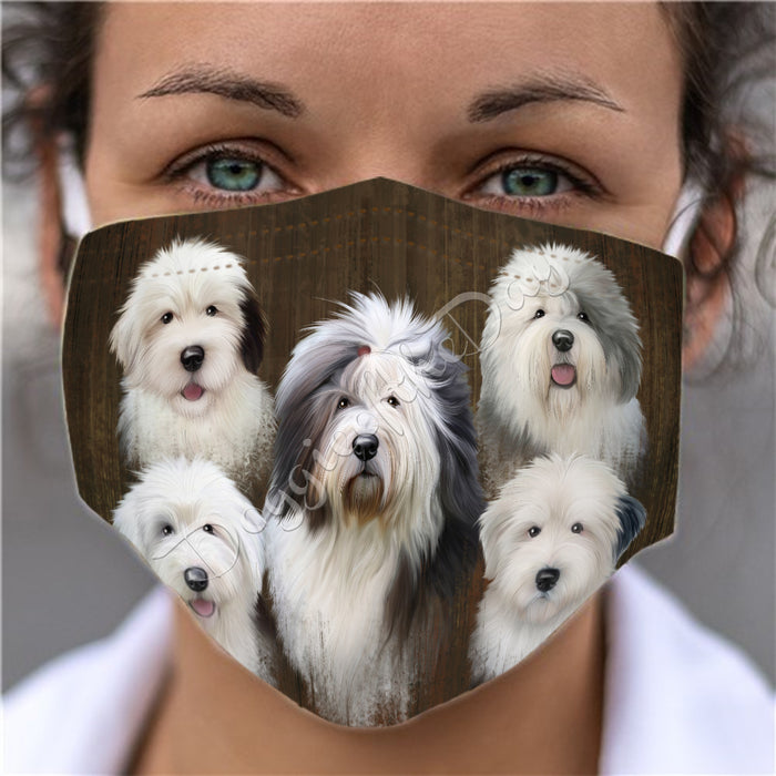 Rustic Old English Sheepdogs Face Mask FM50072