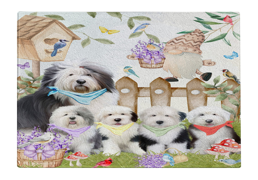 Old English Sheepdog Tempered Glass Cutting Board: Explore a Variety of Custom Designs, Personalized, Scratch and Stain Resistant Boards for Kitchen, Gift for Dog and Pet Lovers