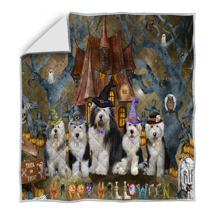 Old English Sheepdog Bed Quilt, Explore a Variety of Designs, Personalized, Custom, Bedding Coverlet Quilted, Pet and Dog Lovers Gift