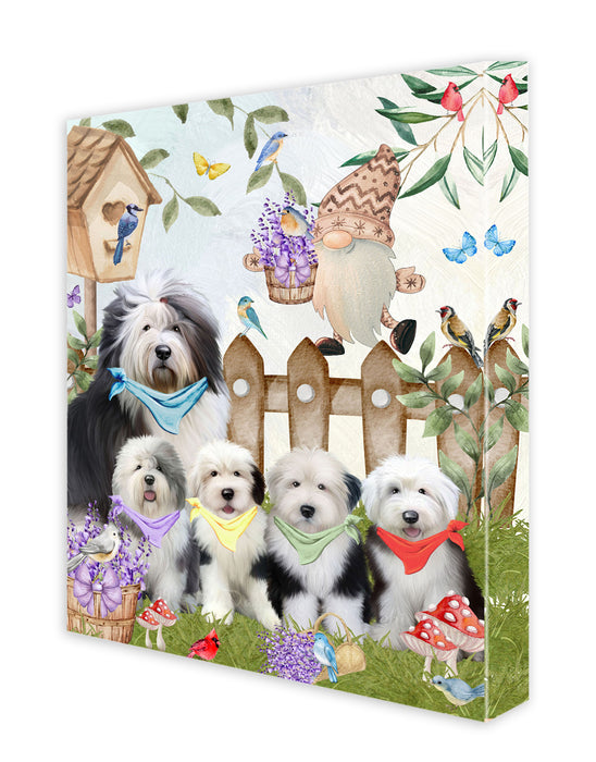 Old English Sheepdog Canvas: Explore a Variety of Designs, Custom, Digital Art Wall Painting, Personalized, Ready to Hang Halloween Room Decor, Pet Gift for Dog Lovers