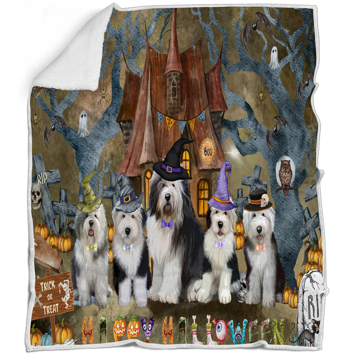 Old English Sheepdog Blanket: Explore a Variety of Designs, Custom, Personalized, Cozy Sherpa, Fleece and Woven, Dog Gift for Pet Lovers