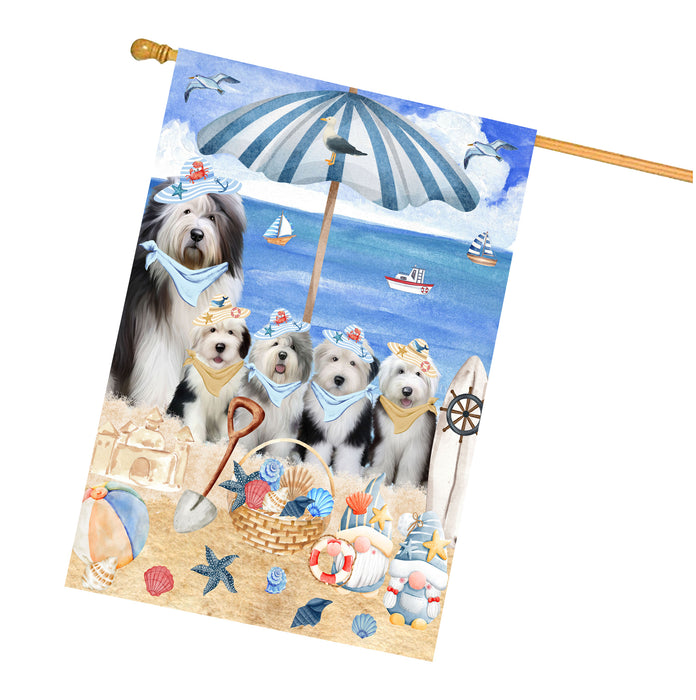 Old English Sheepdog Dogs House Flag, Double-Sided Home Outside Yard Decor, Explore a Variety of Designs, Custom, Weather Resistant, Personalized, Gift for Dog and Pet Lovers