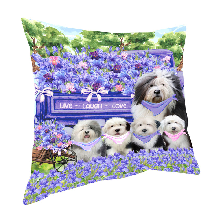 Old English Sheepdog Pillow, Explore a Variety of Personalized Designs, Custom, Throw Pillows Cushion for Sofa Couch Bed, Dog Gift for Pet Lovers