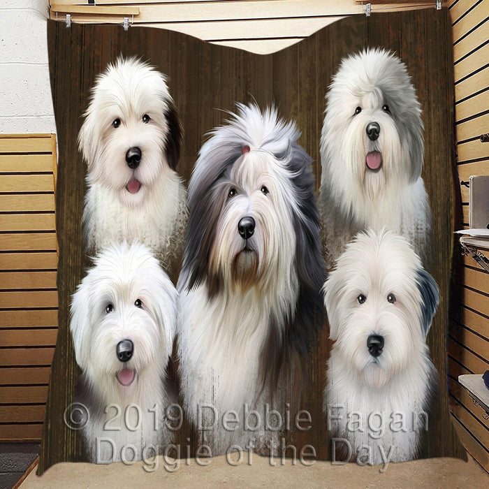 Rustic Old English Sheepdogs Quilt