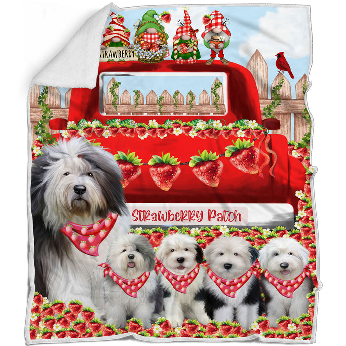 Old English Sheepdog Blanket: Explore a Variety of Personalized Designs, Bed Cozy Sherpa, Fleece and Woven, Custom Dog Gift for Pet Lovers