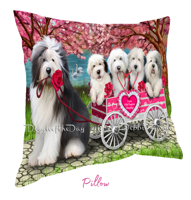 Mother's Day Gift Basket Old English Sheepdogs Blanket, Pillow, Coasters, Magnet, Coffee Mug and Ornament