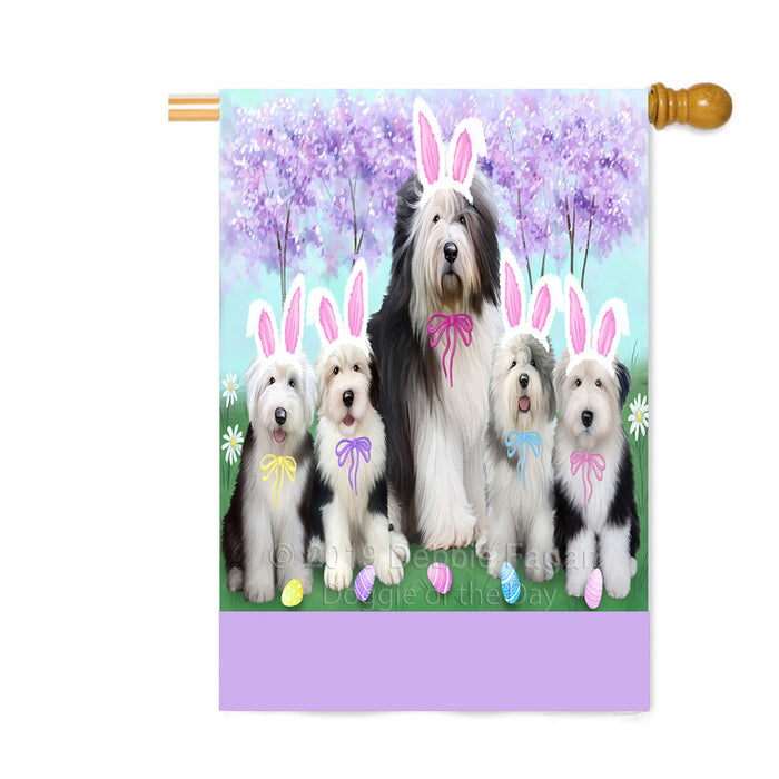 Personalized Easter Holiday Old English Sheepdogs Custom House Flag FLG-DOTD-A58987