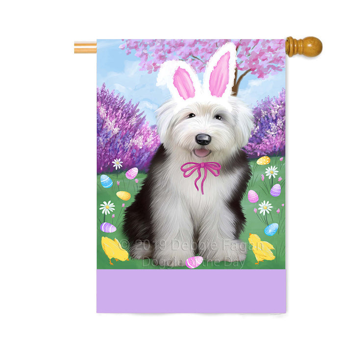 Personalized Easter Holiday Old English Sheepdog Custom House Flag FLG-DOTD-A58988