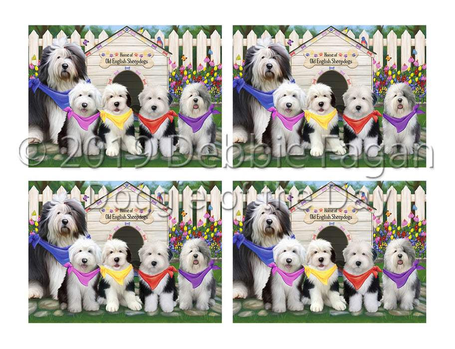 Spring Dog House Old English Sheepdogs Placemat