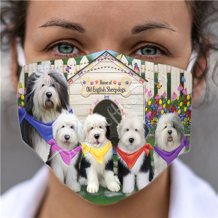 Spring Dog House Old English Sheepdogs Face Mask FM48816