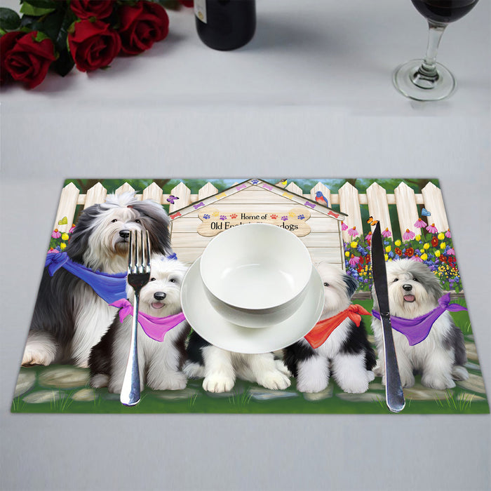 Spring Dog House Old English Sheepdogs Placemat