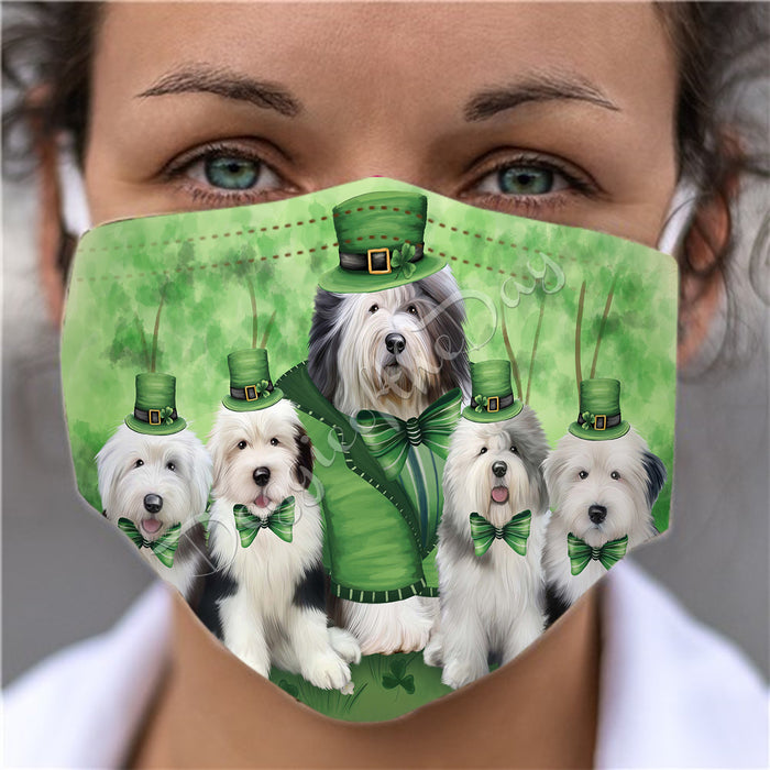 St. Patricks Day Irish Old English Sheepdogs Face Mask FM50170