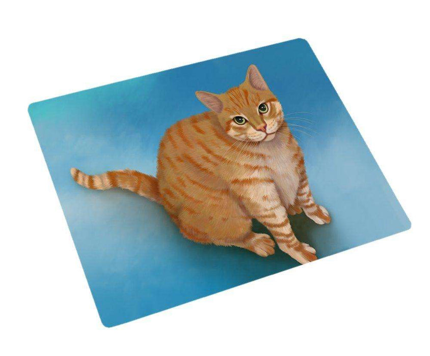 Orange Cat Art Portrait Print Woven Throw Sherpa Plush Fleece Blanket