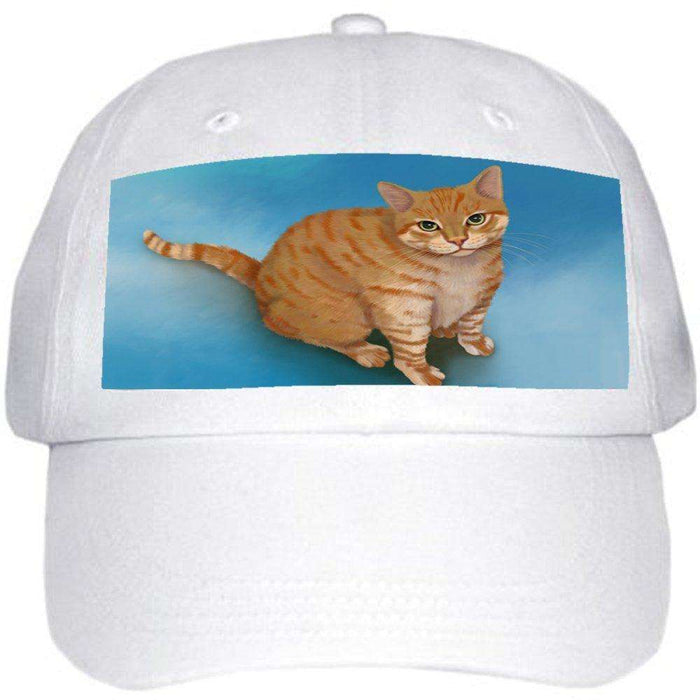 Orange Cat Ball Hat Cap Off White