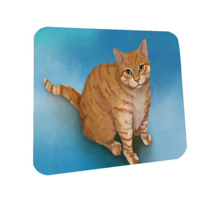 Orange Cat Coasters Set of 4