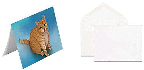 Orange Cat Handmade Artwork Assorted Pets Greeting Cards and Note Cards with Envelopes for All Occasions and Holiday Seasons
